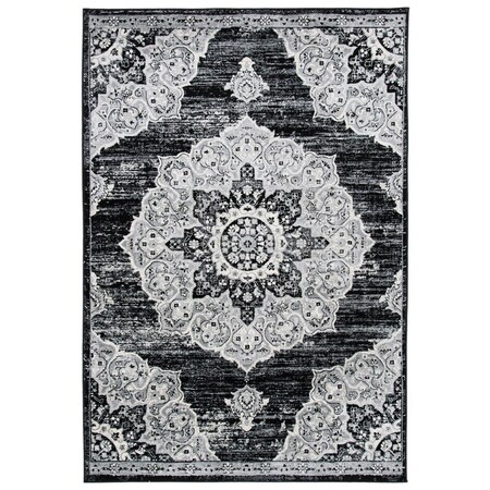 Safavieh 10 x 13 ft. Brentwood Transitional Power Loomed Rectangle Rug Black & Grey BNT802Z-10